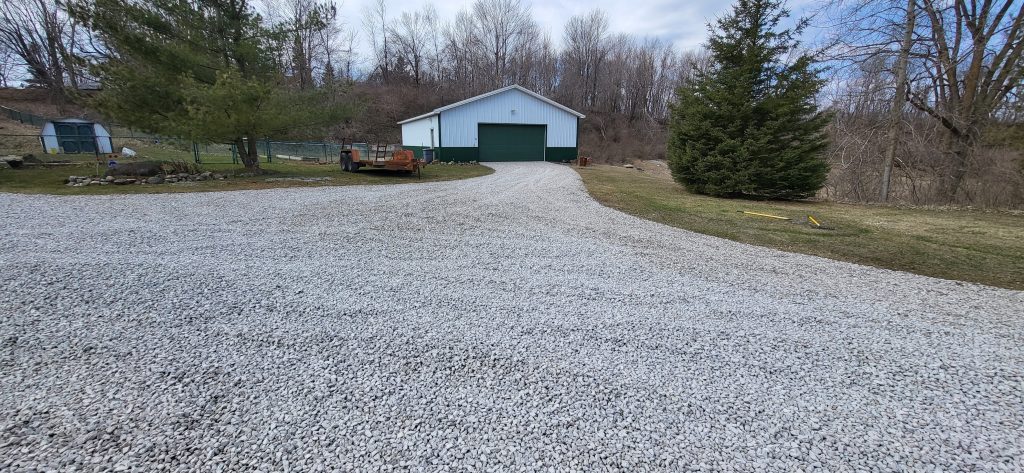 Fresh gravel driveway